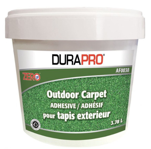 L’adhésif pour tapis extérieur Durapro AF0038 que nous avons utilisé pour coller le tapis sur le cache-moteur du VR Un adhésif pour tapis extérieur